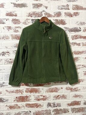 Mossy Oak Women's Utility Outdoor Olive Green Fleece Full Zip Jacket Pocket S